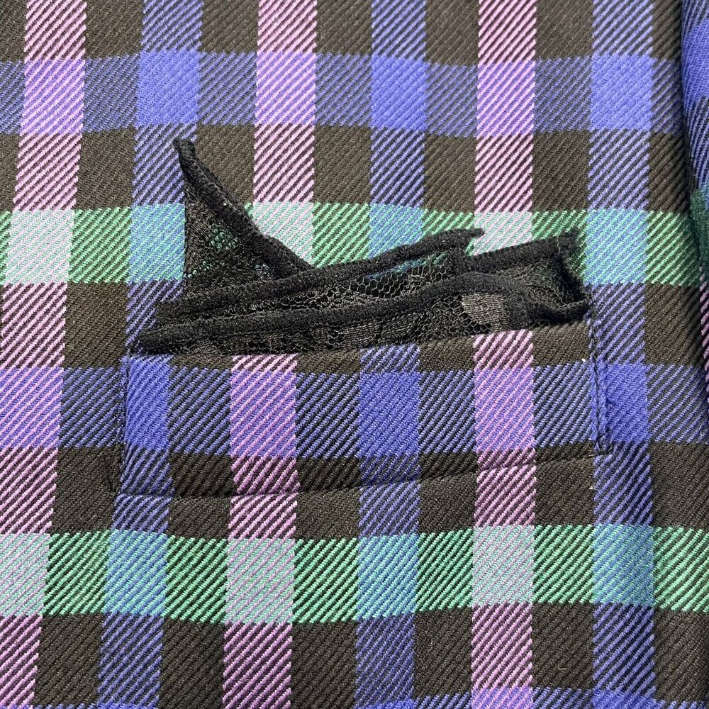 Vintage Fashion Attitudes Bright Plaid Polyester Blend Blazer Women 16 (Large) - Picture 3 of 15